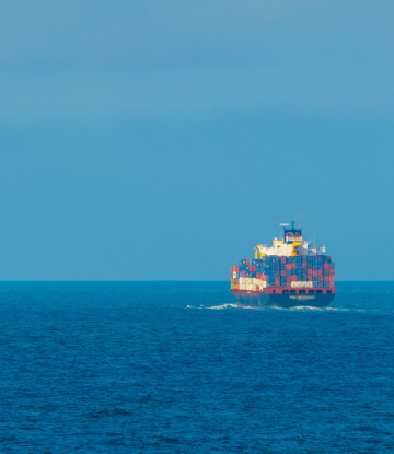 container ship on the ocean