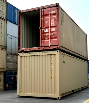 Shipping containers at port 