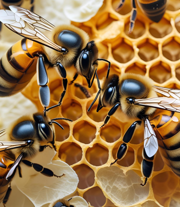 honeybees on comb