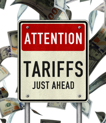 Tariffs just ahead sign