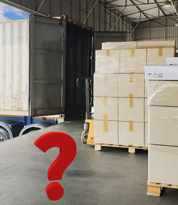 loading dock with a red queston mark 