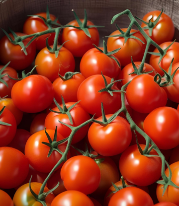 whole tomatoes on the vine