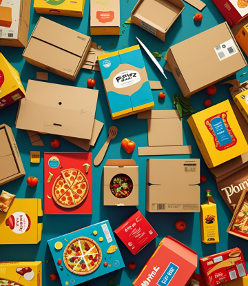 assorted cardboard food boxes 