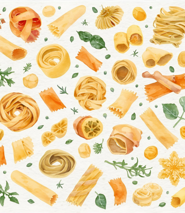rendering of assortment of pasta 