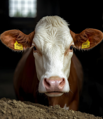 Beef cow in the barn