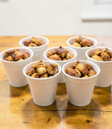 cooked chicken in a cup 