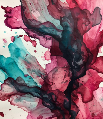 red and green dye colors in abstract 