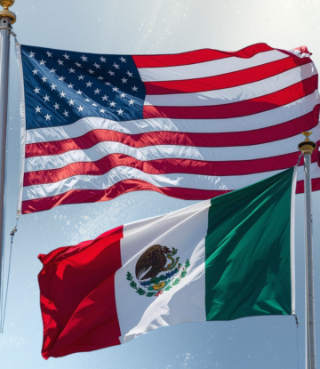 U.S. and Mexico flags 