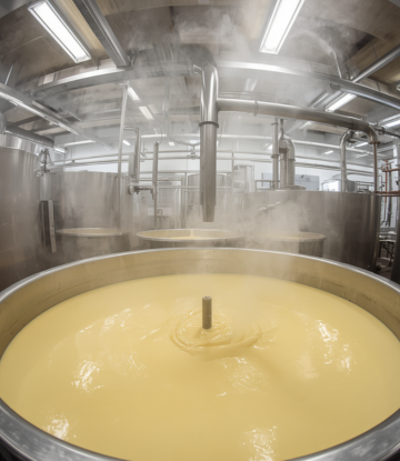 A cheesemaking vat