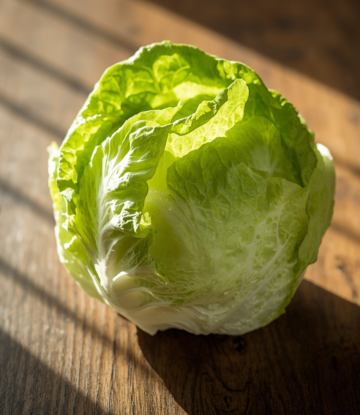 A head of iceberg lettuce 