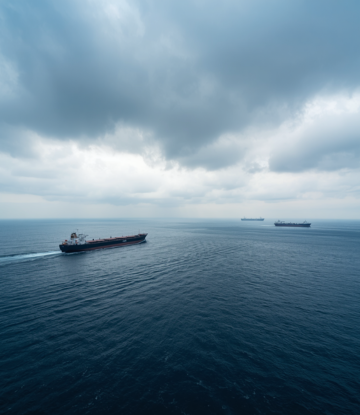 Container ships on the ocean